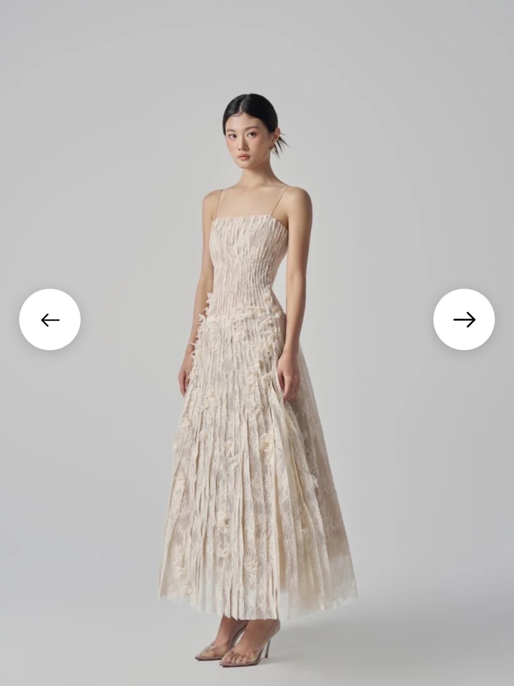 21Six Octavia Lace Dress in Beige (NWT)